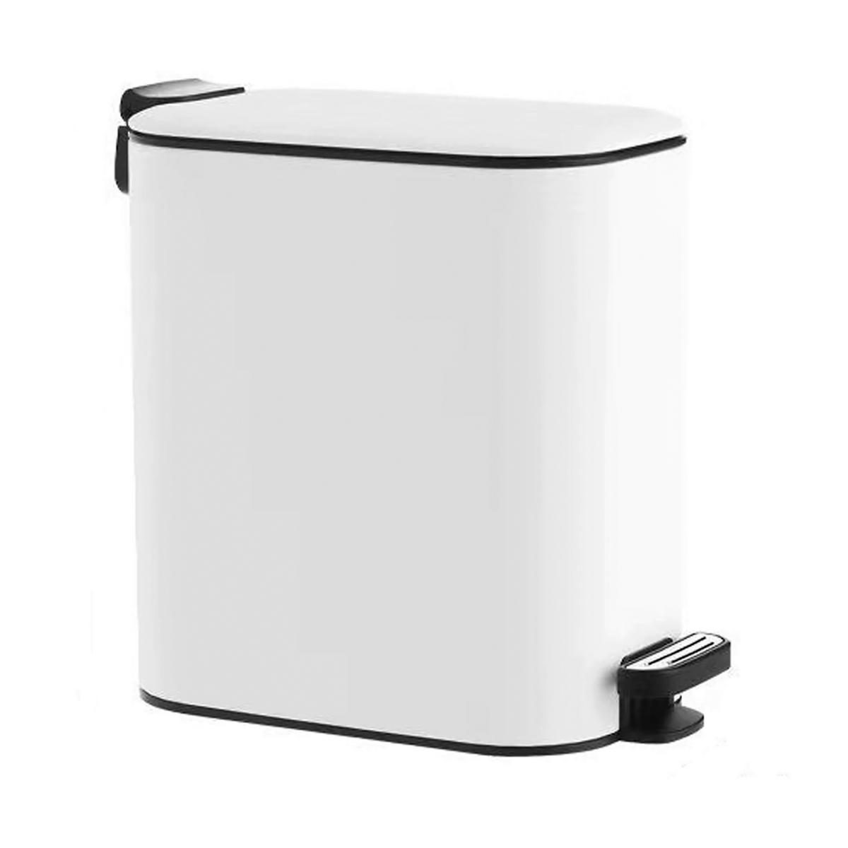 Nášľapný odpadkový kôš biela 6L - čierna/biela, Modern, kov/plast (15/28/26,9cm) - Mömax