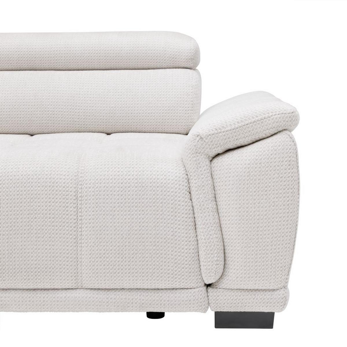 Rohová sedačka GRINALDI, ľavá, šedobílá - černá/šedobílá, Moderní, textil/plast (206/283cm) - Premium Living