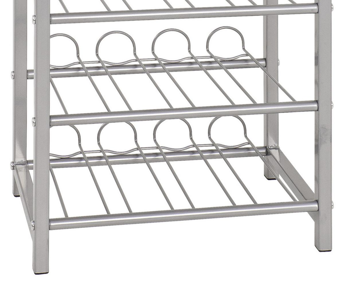 Weinregal Metall Alufarben 35 Flaschen Bxh: 34x59 Cm - Alufarben, MODERN, Metall (34/59/22cm)