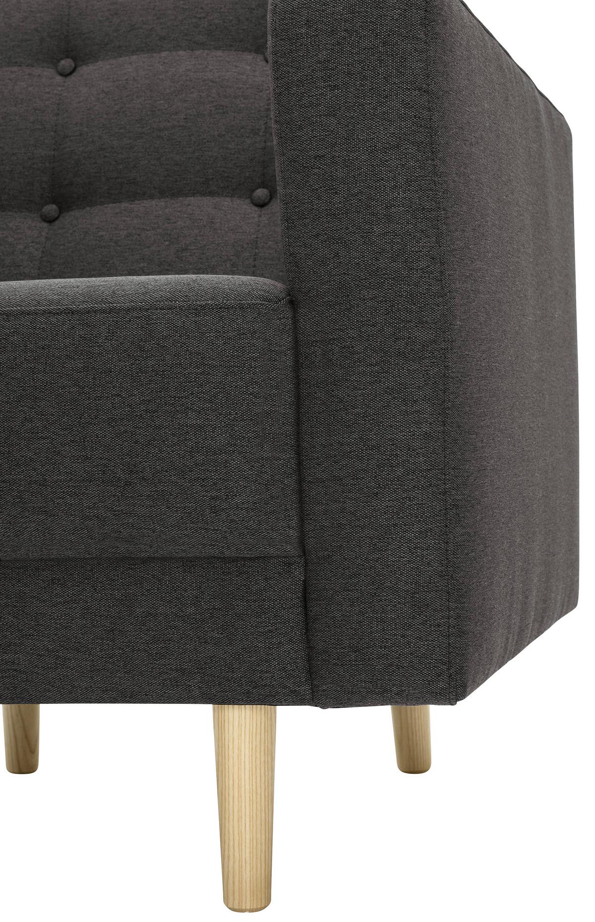 Polstersessel mit Armlehnen Jasmin Flachgewebe Anthrazit - Eschefarben/Anthrazit, MODERN, Textil (75/81/83cm) - Max Winzer