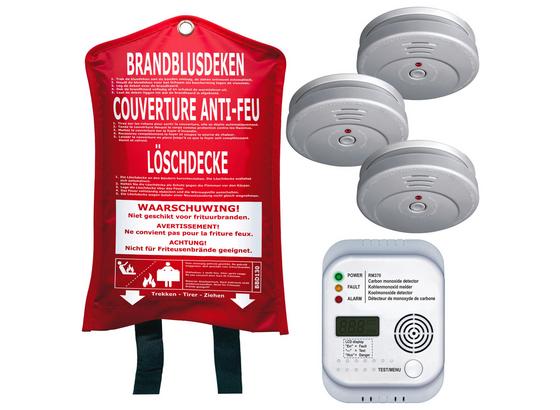 Brandschutzset 5-Teilig - Rot/Weiß, MODERN, Kunststoff/Metall Brandschutzset 5-Teilig - Rot/Weiß, MODERN, Kunststoff/Metall