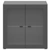 Vitrine 2 Türen, B: 64 cm Sixty-Four, Graphitfarben - Schwarz/Graphitfarben, Trend, Glas/Holzwerkstoff (64/64/35cm)