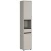 Badezimmer Hochschrank Gw- Lemont 33x181 cm Steingrau - Schwarz/Grau, MODERN, Holzwerkstoff (33/181/34cm) - Germania