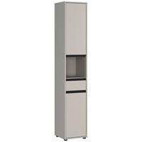 Badezimmer Hochschrank Gw- Lemont 33x181 cm Steingrau - Schwarz/Grau, MODERN, Holzwerkstoff (33/181/34cm) - Germania
