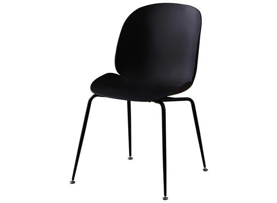 Stuhl Cannes B: 47 cm Schwarz - Schwarz, MODERN, Kunststoff/Metall (46/85/60cm) - Luca Bessoni Stuhl Cannes B: 47 cm Schwarz - Schwarz, MODERN, Kunststoff/Metall (46/85/60cm) - Luca Bessoni