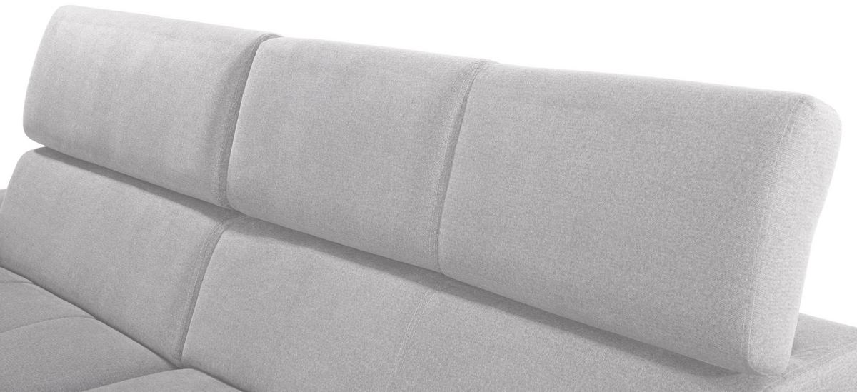 Ecksofa Mit Bettkasten Perry Silberfarben 292x183 Cm - Silberfarben, Design, Textil (183/292cm) - Livetastic