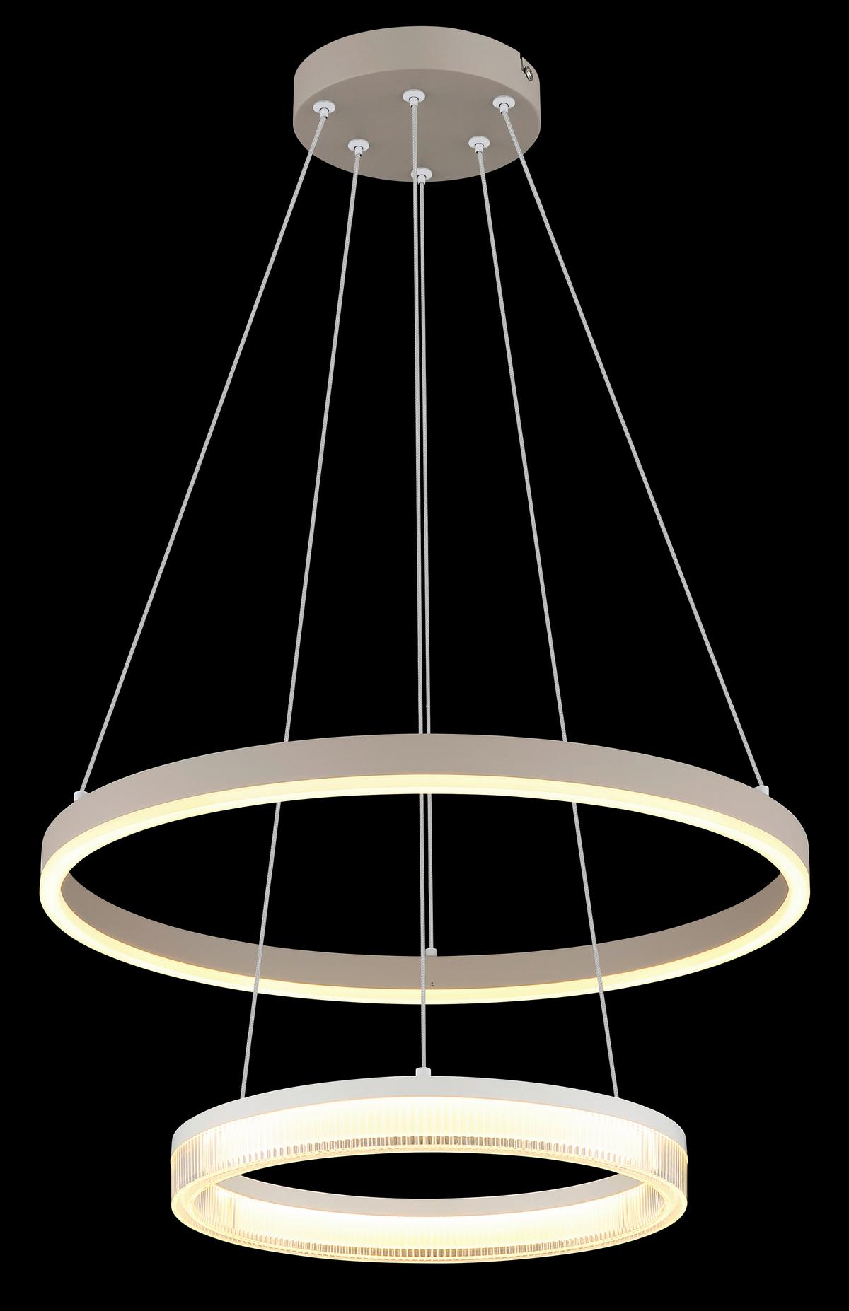 LED-Hängeleuchte 3000k, 30w - Sandfarben/Transparent, Design, Kunststoff/Metall (50/150cm) - Globo