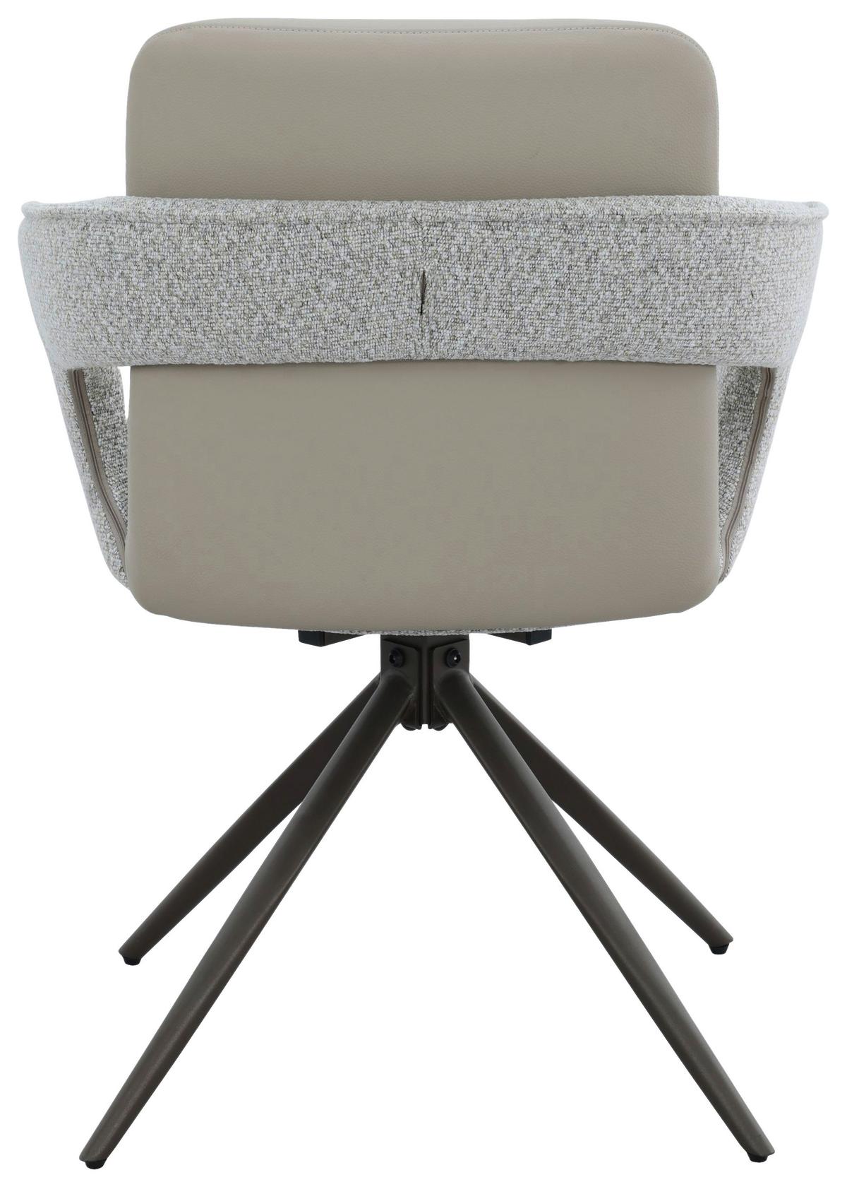 Armlehnstuhl Francesco Taupe B: 61 cm - Hellbraun/Schwarz, MODERN, Textil/Metall (61/87,5/62,5cm) - MID.YOU
