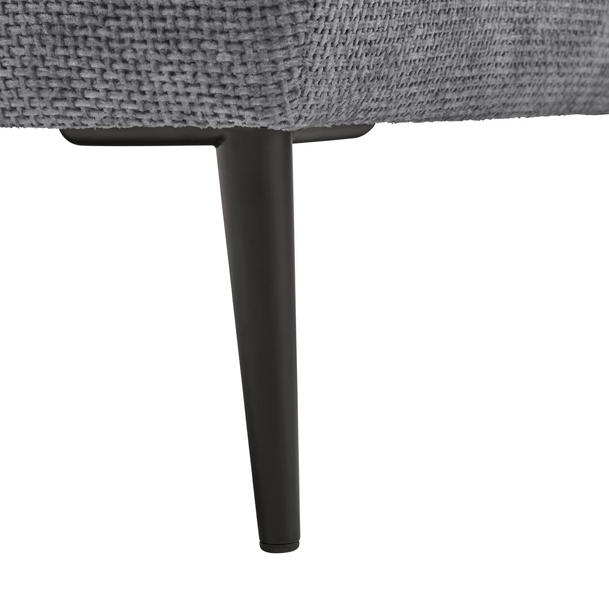 Rohová sedačka CUSTOM, levá, šedá žinylka - šedá/černá, Moderní, kov/textil (164/255cm) - Mömax