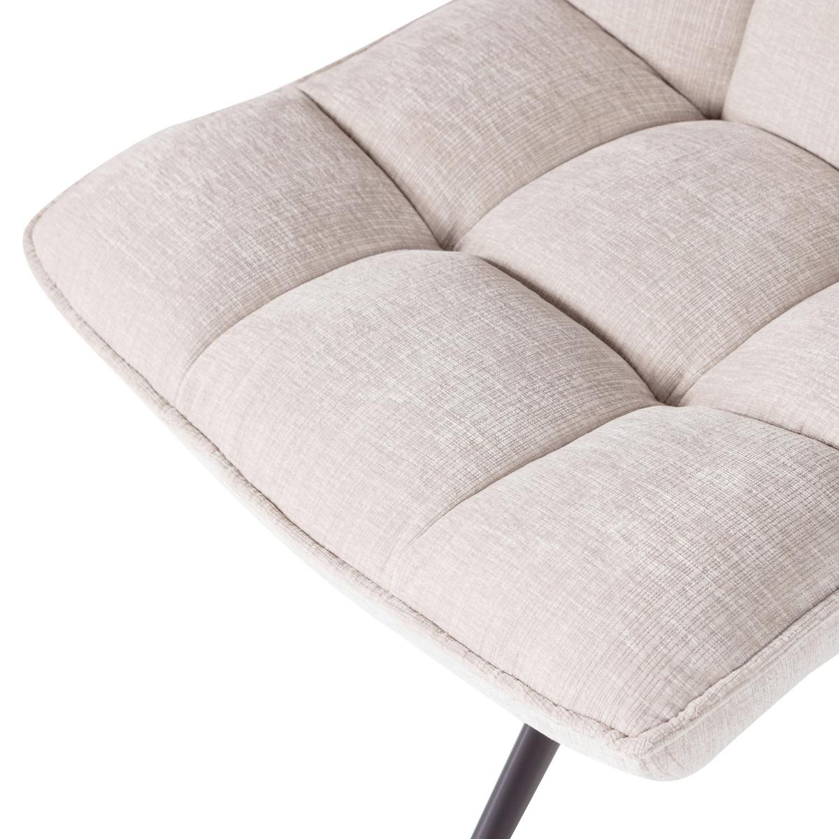 SESSEL Jouke Naturfarben B: 70cm - Schwarz/Naturfarben, MODERN, Textil/Metall (70/97/85cm) - Livetastic