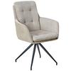 Armlehnstuhl Nizza - Beige/Schwarz, LIFESTYLE, Textil/Metall (60/94/64cm) - MID.YOU