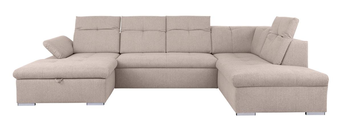 Wohnlandschaft Ramzes Beige U: 173x328x215 cm - Beige/Grau, Design, Textil (173/328/215cm) - MID.YOU