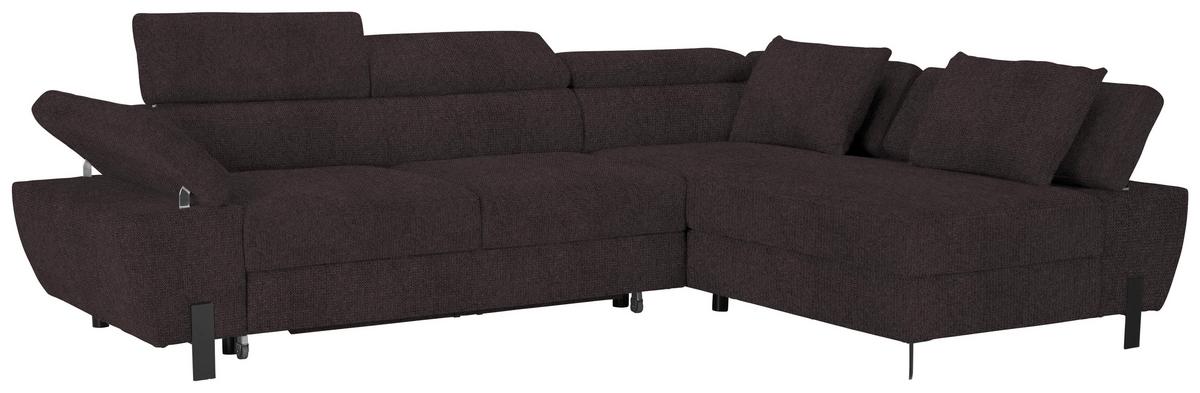 Rohová sedačka MILNA, pravá, grafitová - čierna/grafitová, Modern, kov/drevo (277/90/189cm) - Mömax