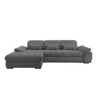 Ecksofa mit Schlaffunktion & Bettkasten Rigatti Grau - Schwarz/Grau, MODERN, Textil (184/314cm) - Livetastic