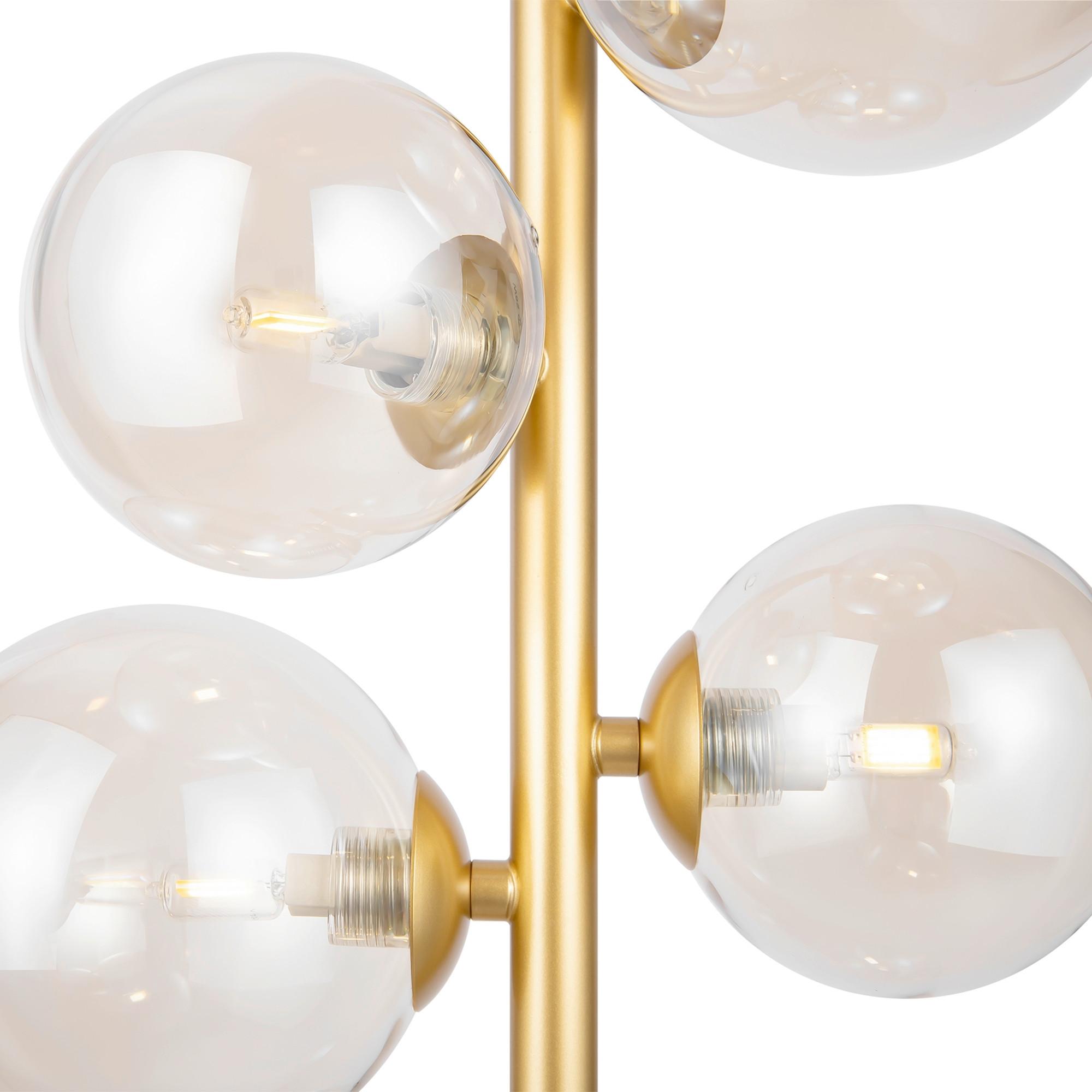 Pendelleuchte Dallas - Goldfarben/Bernsteinfarben, Trend, Glas/Metall (29/170cm) - MAYTONI