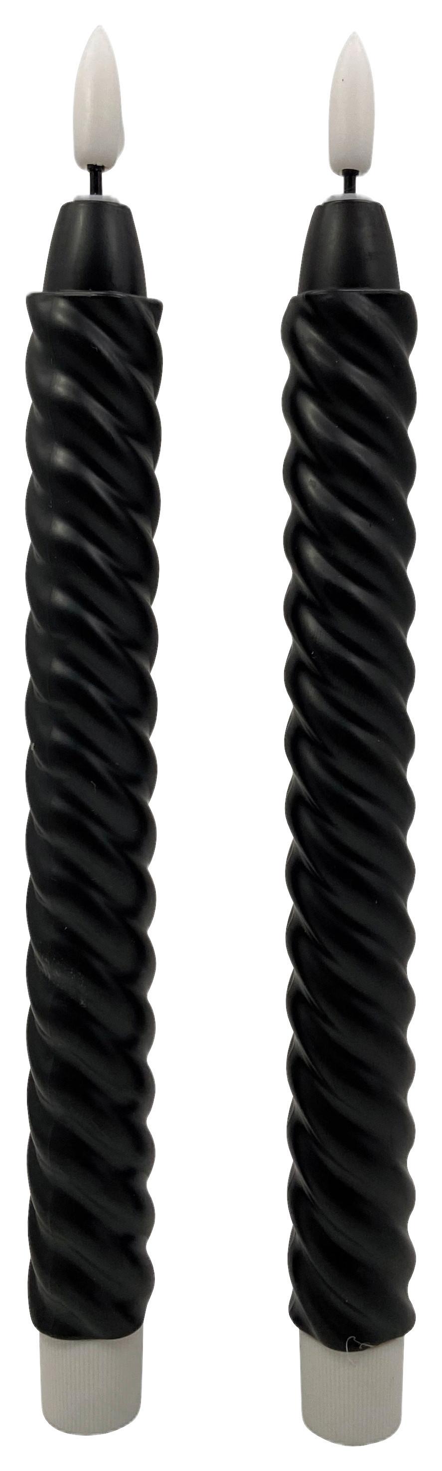 dlouhá svíčka TWIST - černá, Konvenční, plast (2/25cm) - Mömax