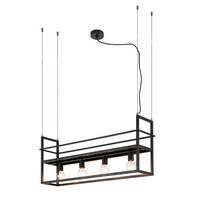 Hängeleuchte 5054/sn H: 160cm 4-Flammig - Schwarz, Basics, Metall (100/20/160cm)