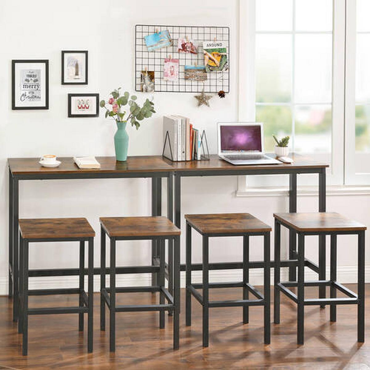 Bartisch Vasagle 100x40x90 Cm Braun, Schwarz - Schwarz/Braun, Trend, Holzwerkstoff/Metall (100/40/90cm) - Boxxx