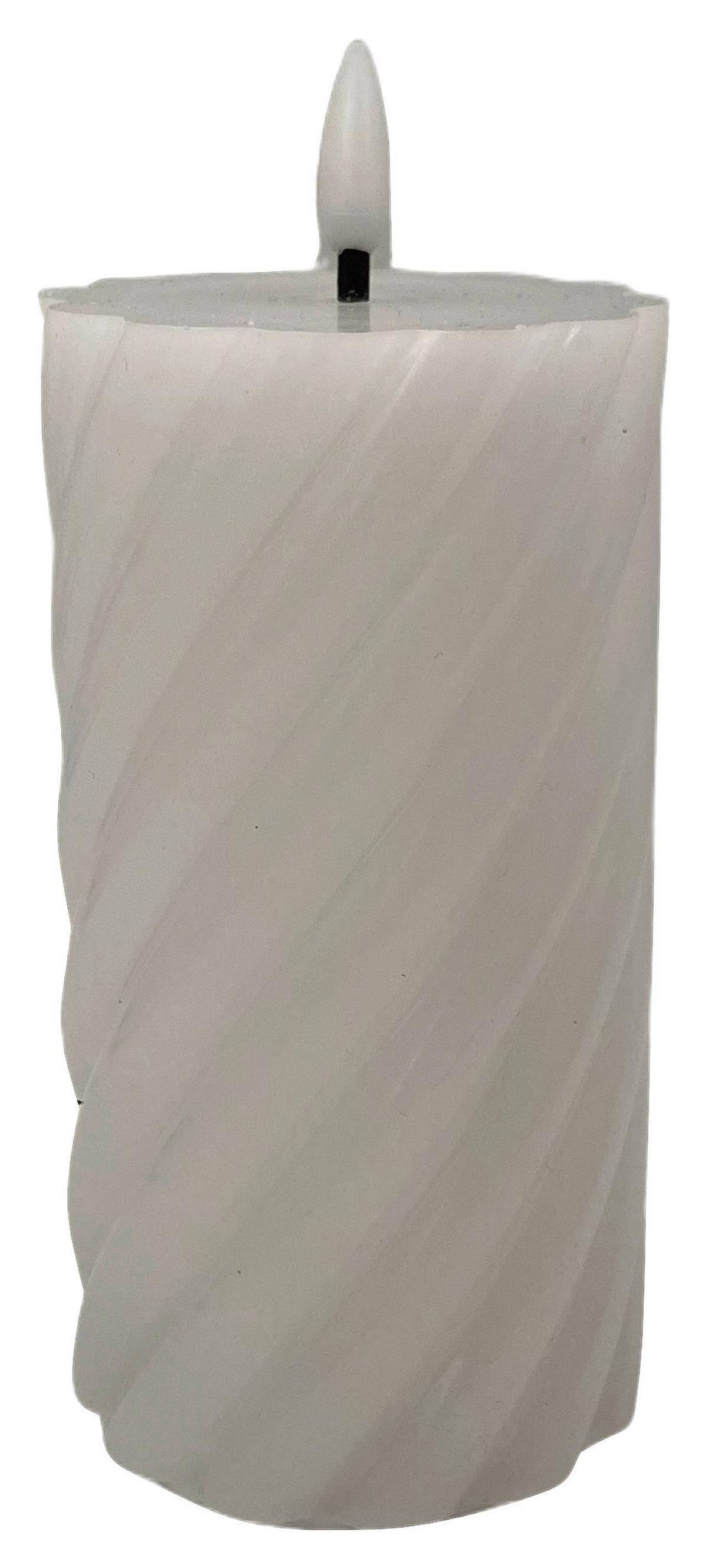 LED svíčka TWIST - bílá/černá, Konvenční, plast/přírodní materiály (7/13cm) - Modern Living