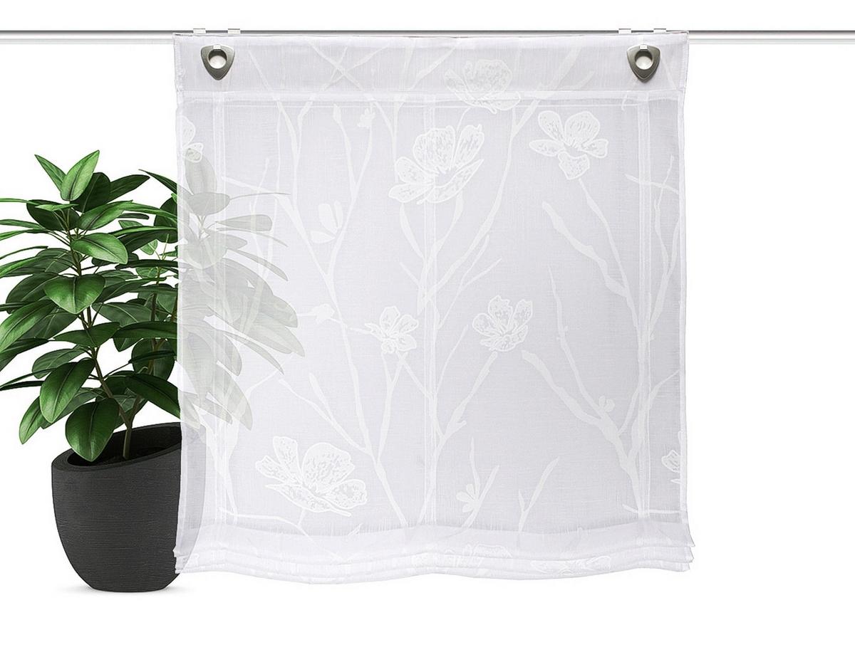 Raffrollo Rory - Weiß, Natur, Textil (80/130cm)