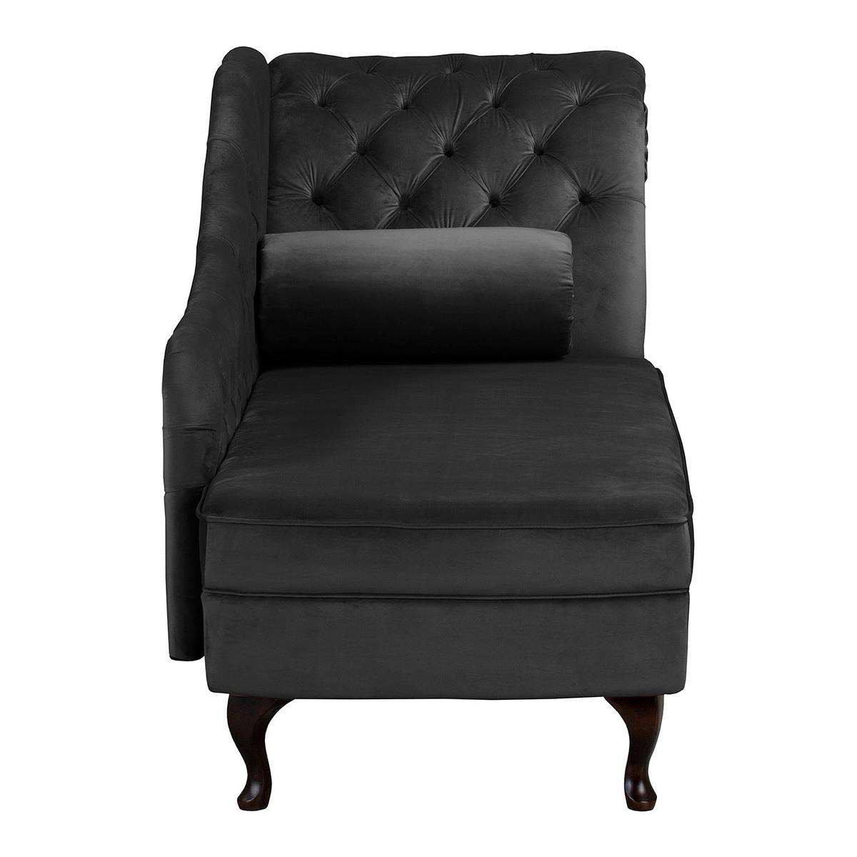 Récamiere Pako Schwarz B: 185cm - Schwarz/Braun, Design, Textil (185/93/75cm) - Livetastic