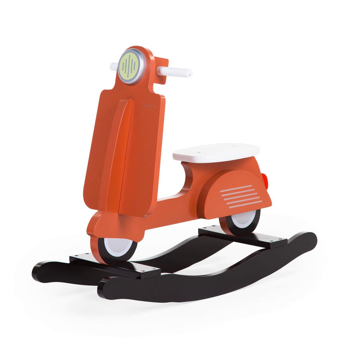 Schaukeltier Roller Schwarz, Rostfarben, L: 70 cm - Rostfarben/Schwarz, KONVENTIONELL, Holzwerkstoff (70/25/57cm) - Childhome