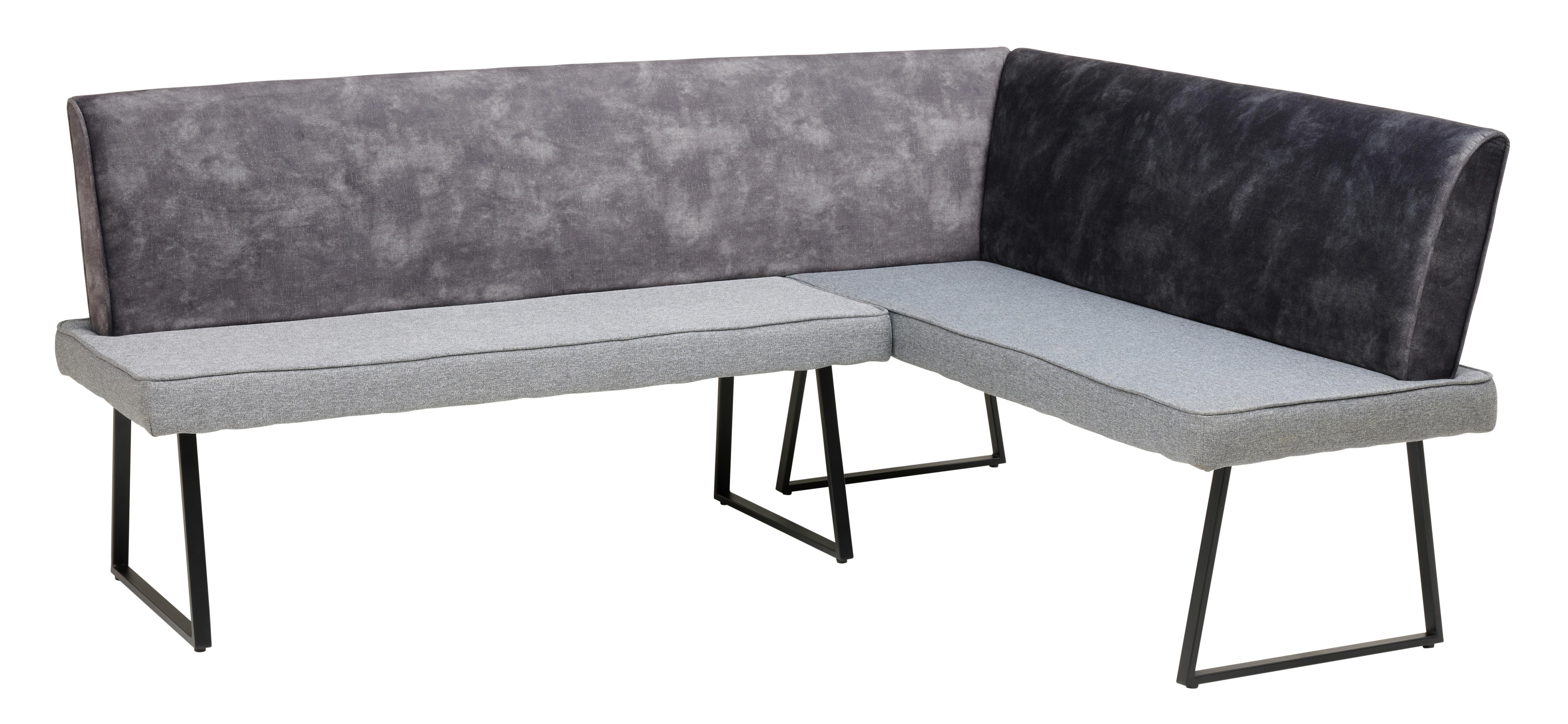 Eckbank Rab dunkelgrau Eisen schwarz, 205x155 cm