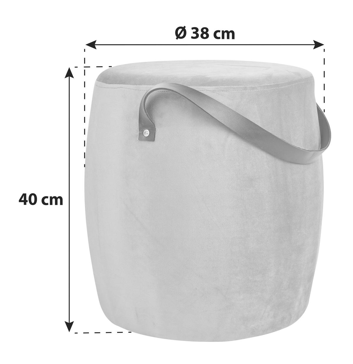 Hocker Textil Dunkelgrün Sitz Gepolstert H: 40 cm Rund - Dunkelgrün, Basics, Textil (38/40cm)