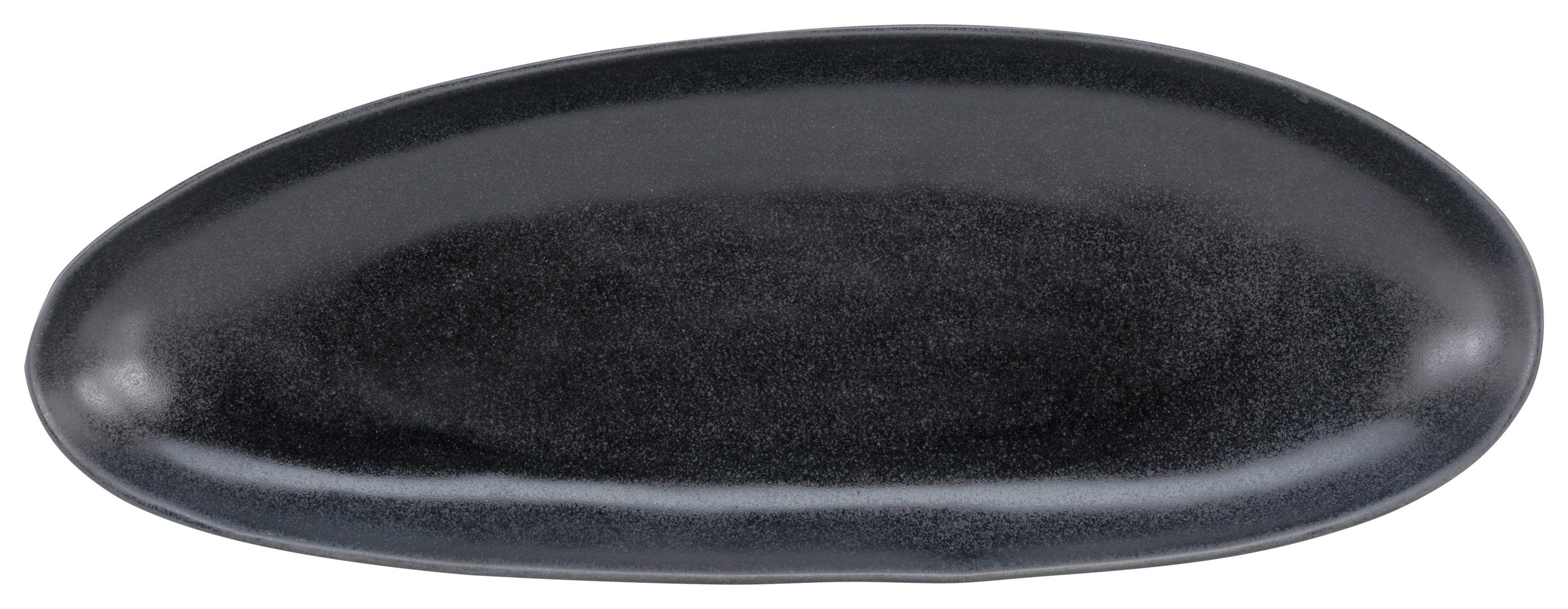 Servírovací Podnos Gourmet-M, Ø: 35cm - černá, Moderní, keramika (35,5/15/3,5cm) - Premium Living