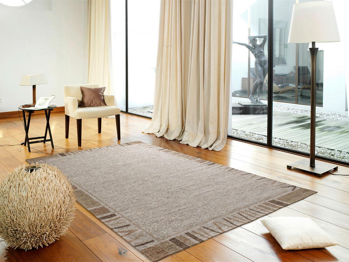 Flachwebteppich Alanis Border Champagner 120x180 cm - Champagner, Basics, Textil (120/180cm) - Novel