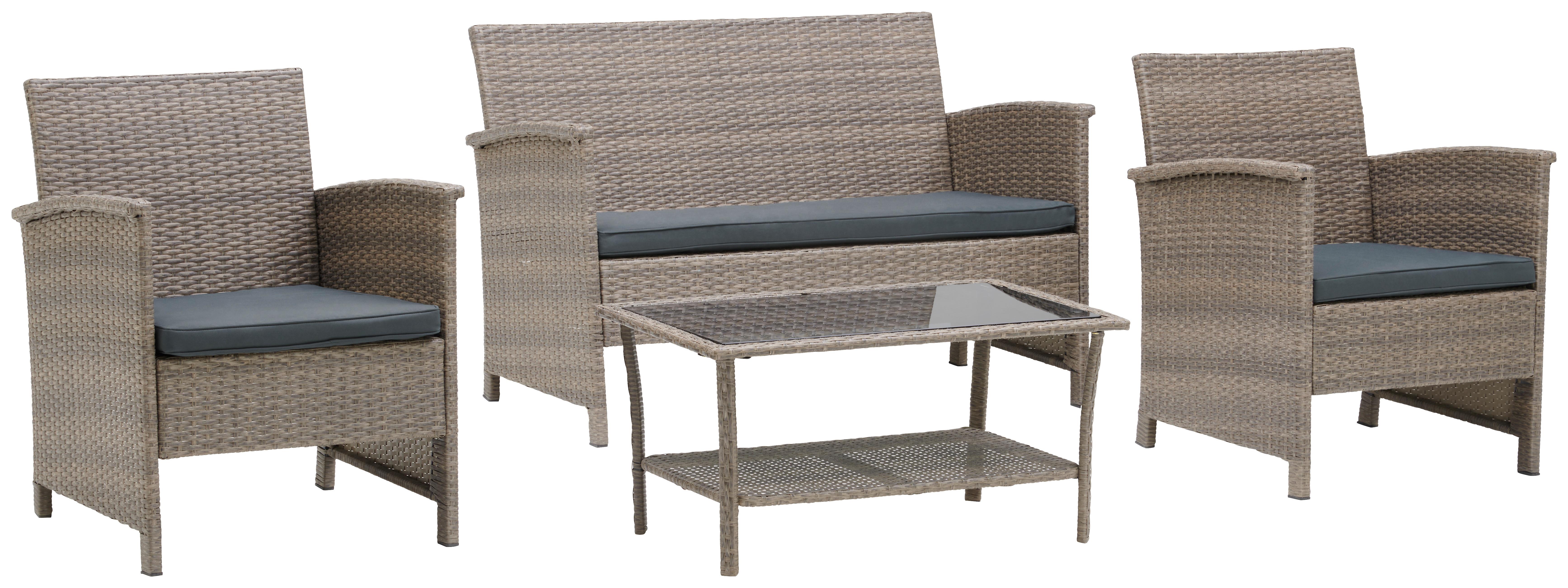 Loungegarnitur Barbara Aus Metall/Kunststoff/Glas