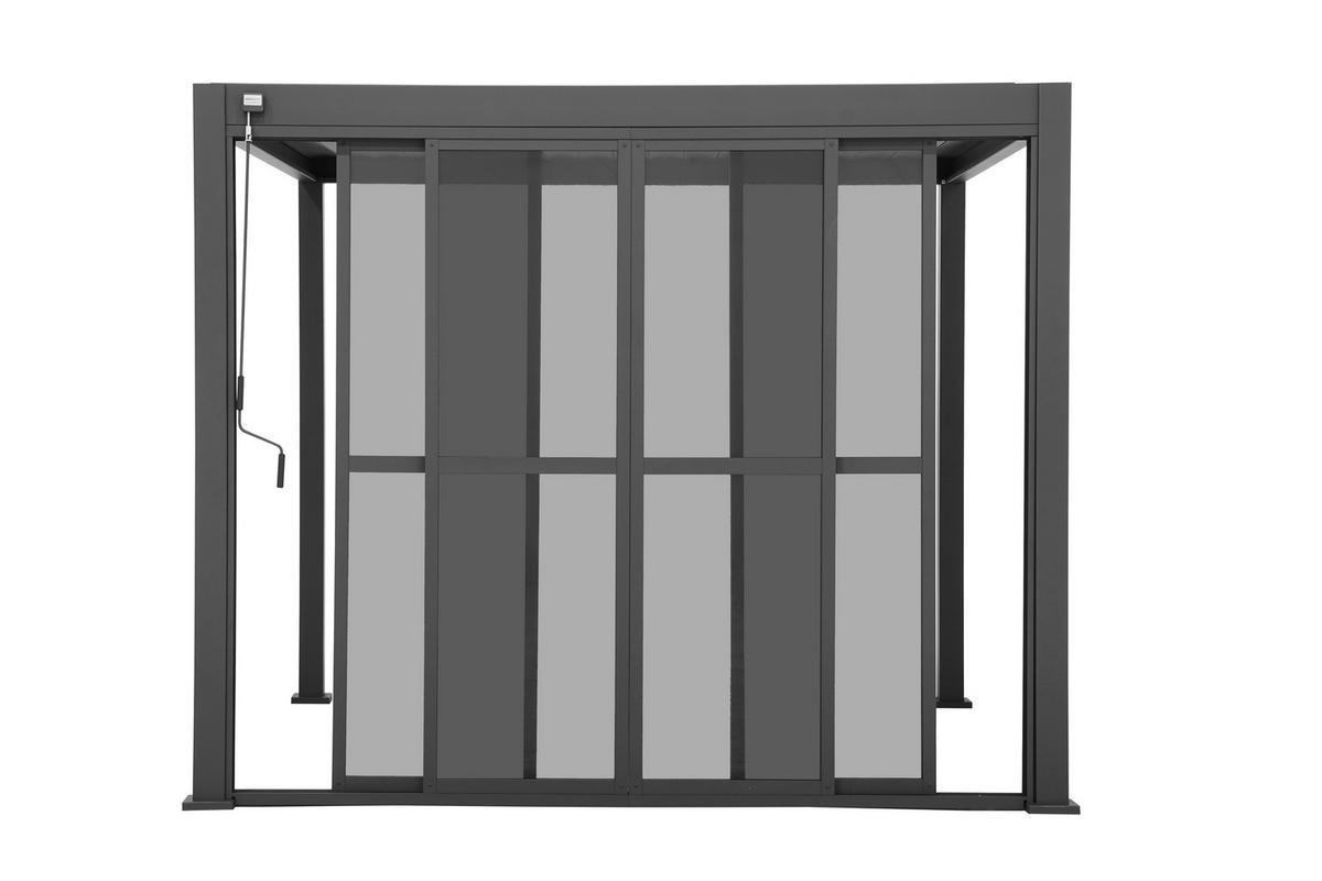 Schiebetür Deluxe/Classic Anthrazit - 4tlg - Anthrazit, Basics, Kunststoff/Metall (300cm) - Gardenson