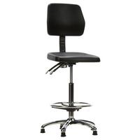 Bürohocker Top Work 11 Schwarz - Chromfarben/Schwarz, MODERN, Kunststoff/Metall (42/129/40cm) - MID.YOU
