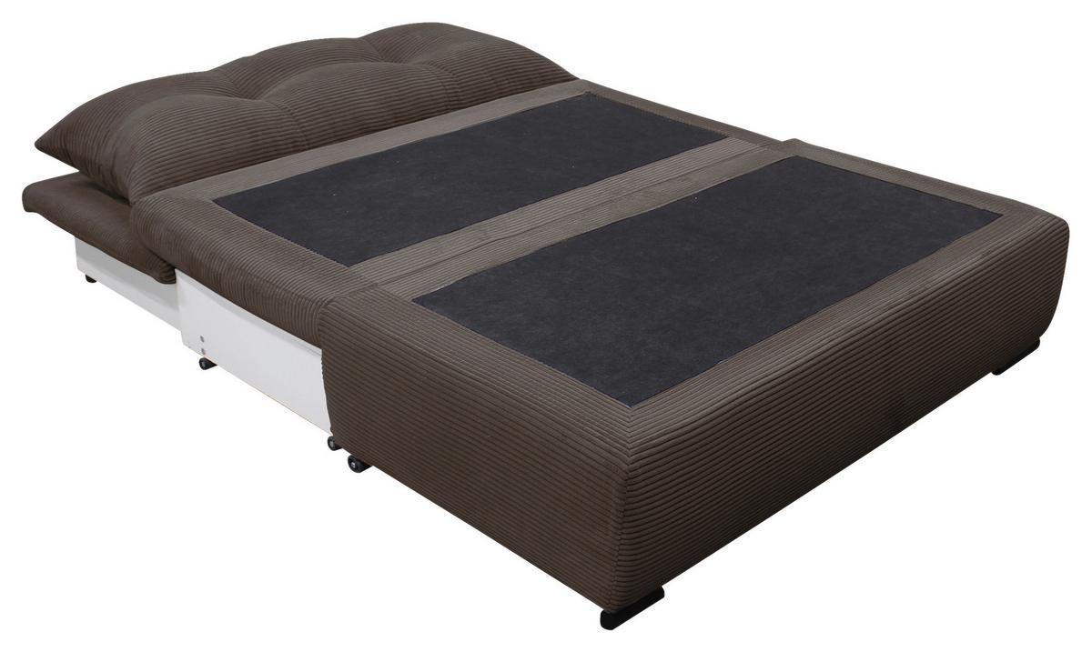 Schlafsofa Mit Bettkasten Yellow B: 154 Cm Cord Braun - Schwarz/Braun, Design, Textil (154/93/85cm) - MID.YOU