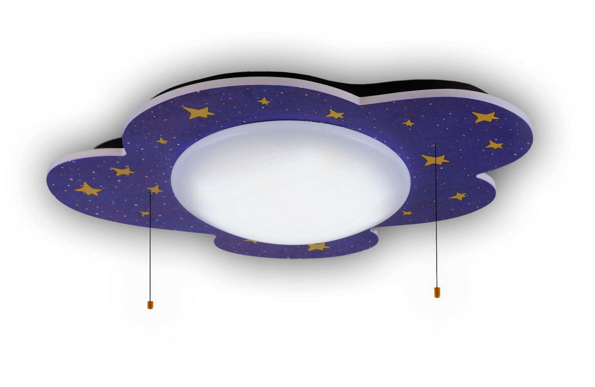 Kinderdeckenleuchte L: 74 cm mit Farbwechsler U. Zugschalter - Multicolor, Design, Holz/Kunststoff (74/57/10cm) - Niermann