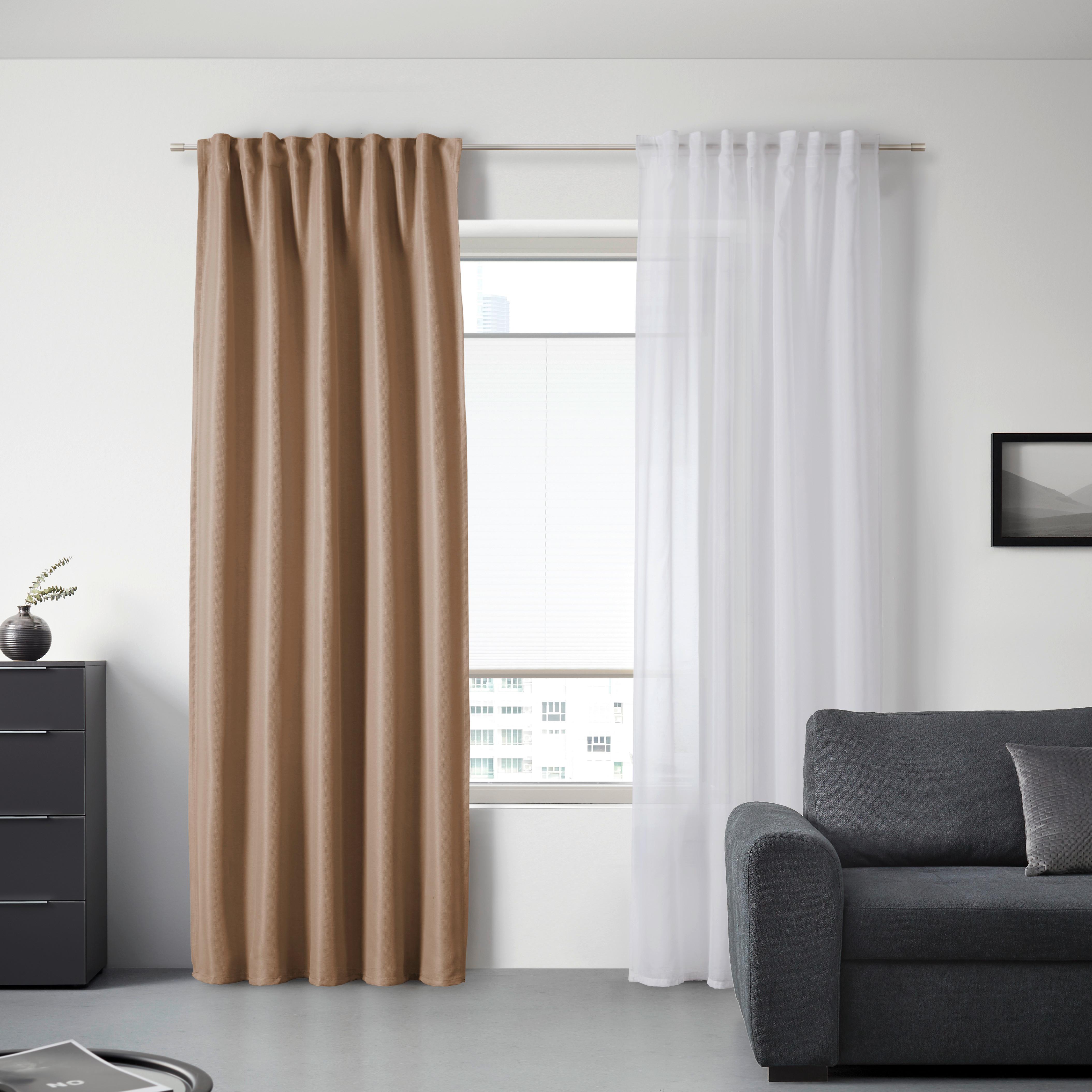 Zatemňovací závěs Roman, 135/255cm, béžová - béžová, Moderní, textil (135/255cm) - Premium Living