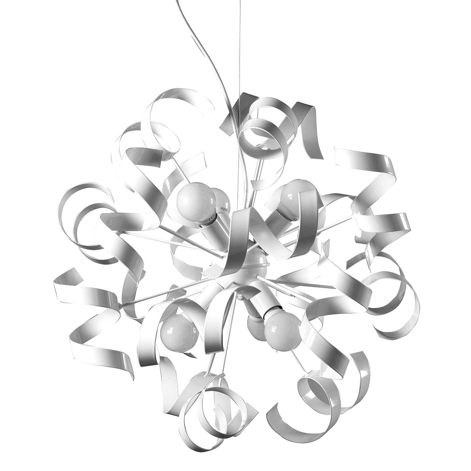 Hängeleuchte 4812/6b - Weiß, Design, Metall (50/150cm)