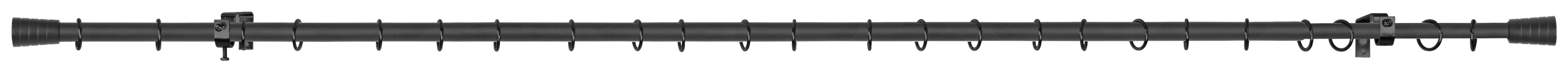 Rundstangengarnitur Lexia 1-Lfg Schwarz L: 130-240 cm - Schwarz, KONVENTIONELL, Metall (130-240cm) - Ondega