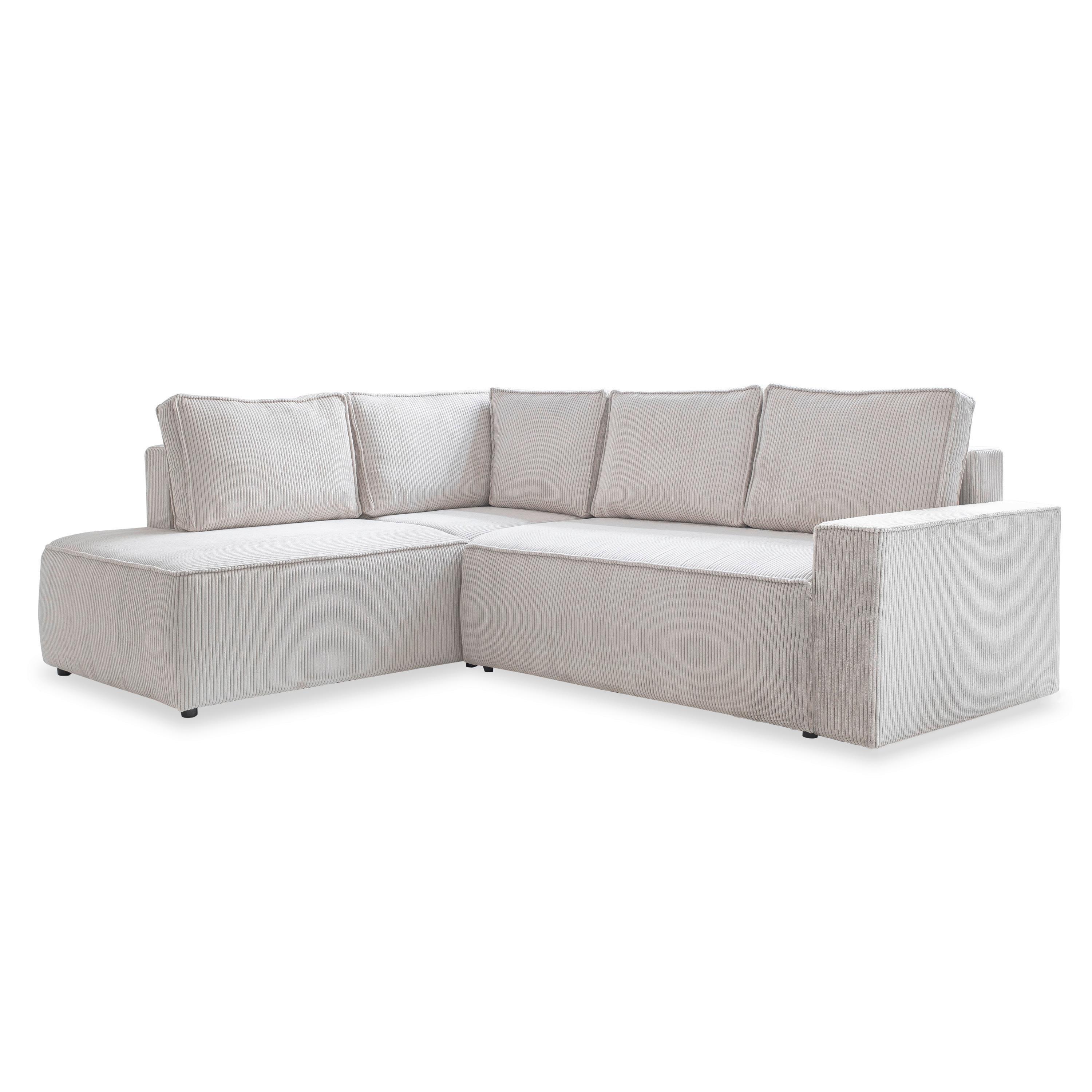 Sedačka OLIVER, ľavá, béžová farba - čierna/béžová, Design, textil/plast (194/247cm)