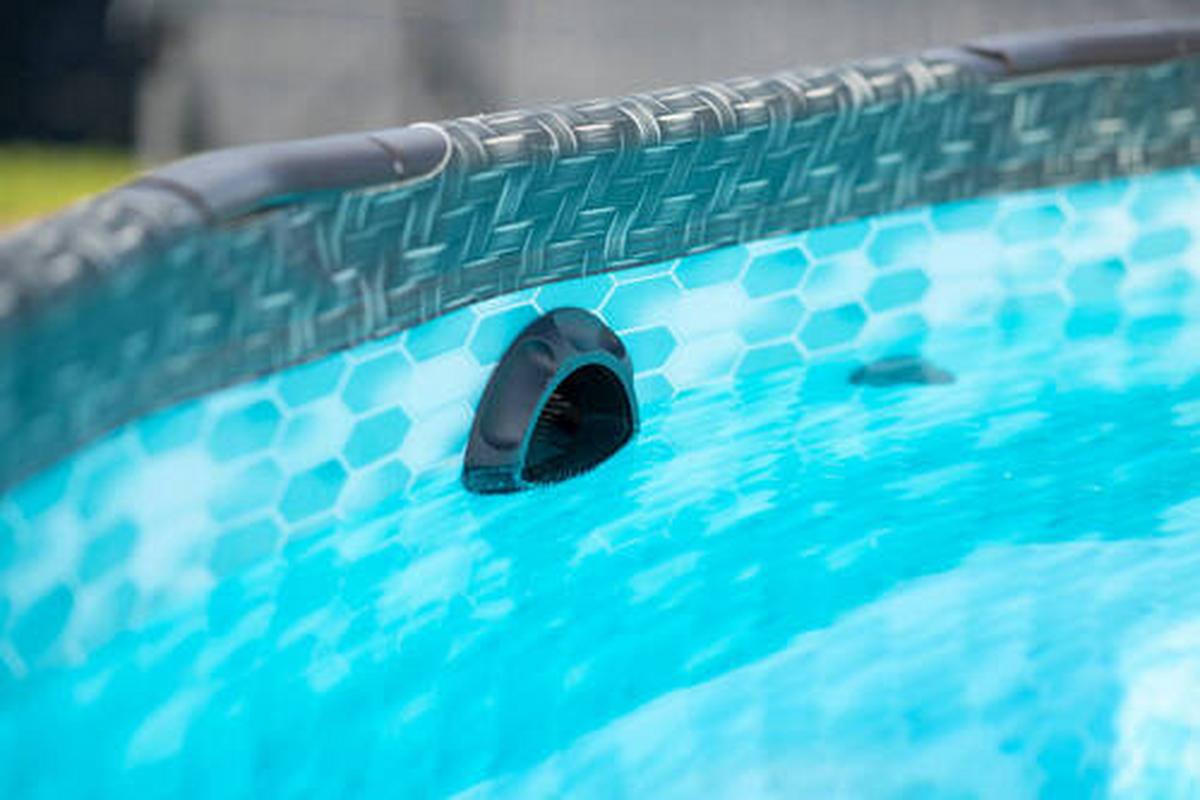 Aufstellbecken Rund mit Leiter D: 488 cm - Grau, KONVENTIONELL, Kunststoff (488/122cm)