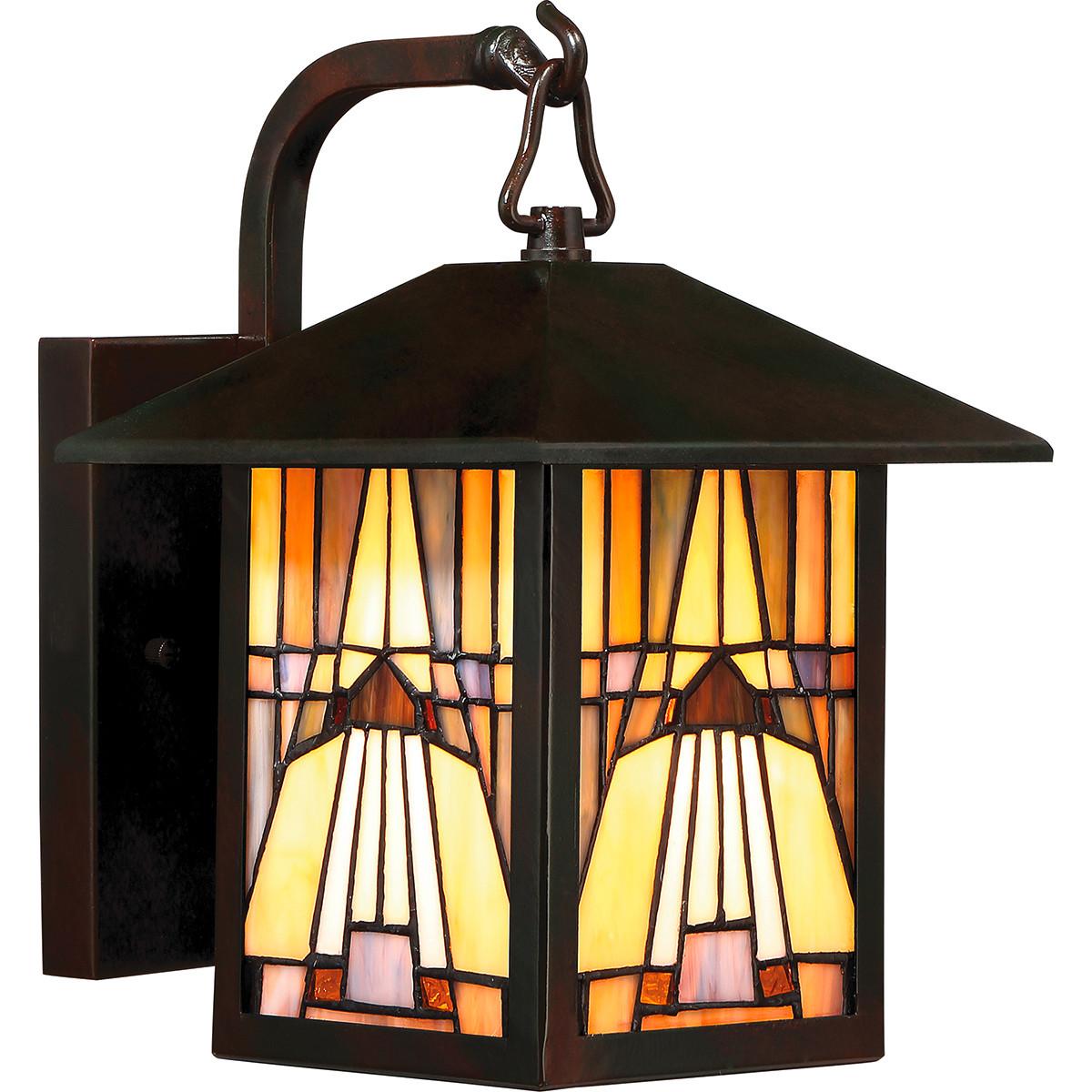 Außenwandleuchte 60 Watt Metall Glas, Wandmontage - Bronzefarben, KONVENTIONELL, Glas/Metall (17.8/28.7/22.6cm) - Elstead Lighting