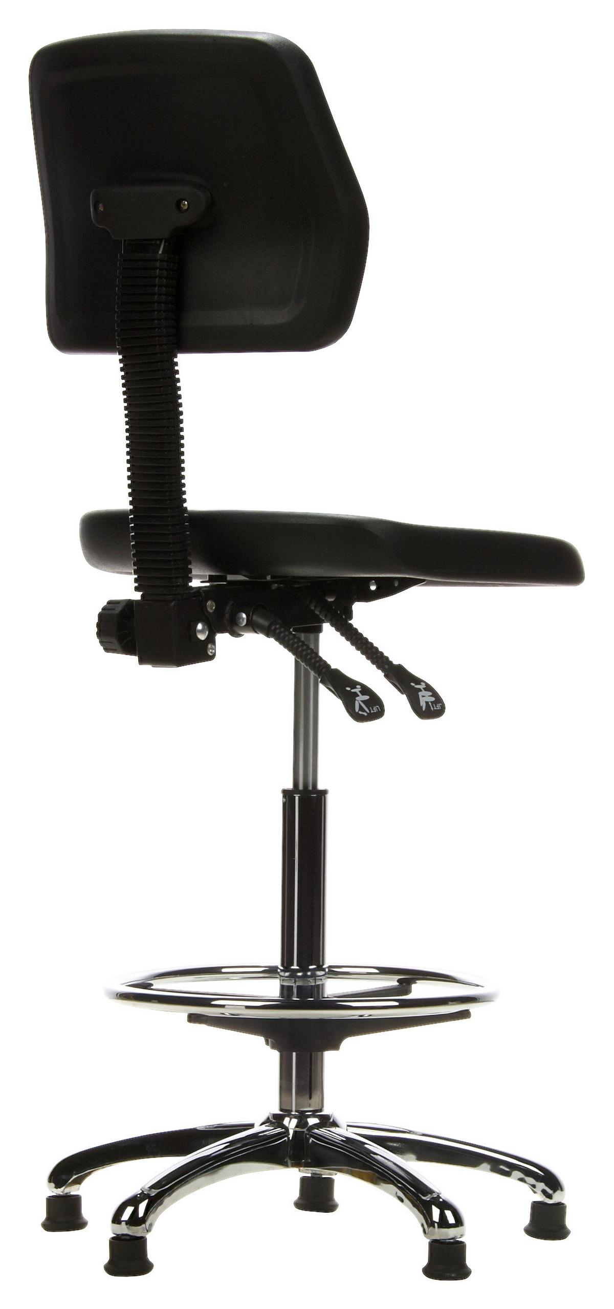 Bürohocker Top Work 11 Schwarz - Chromfarben/Schwarz, MODERN, Kunststoff/Metall (42/129/40cm) - MID.YOU