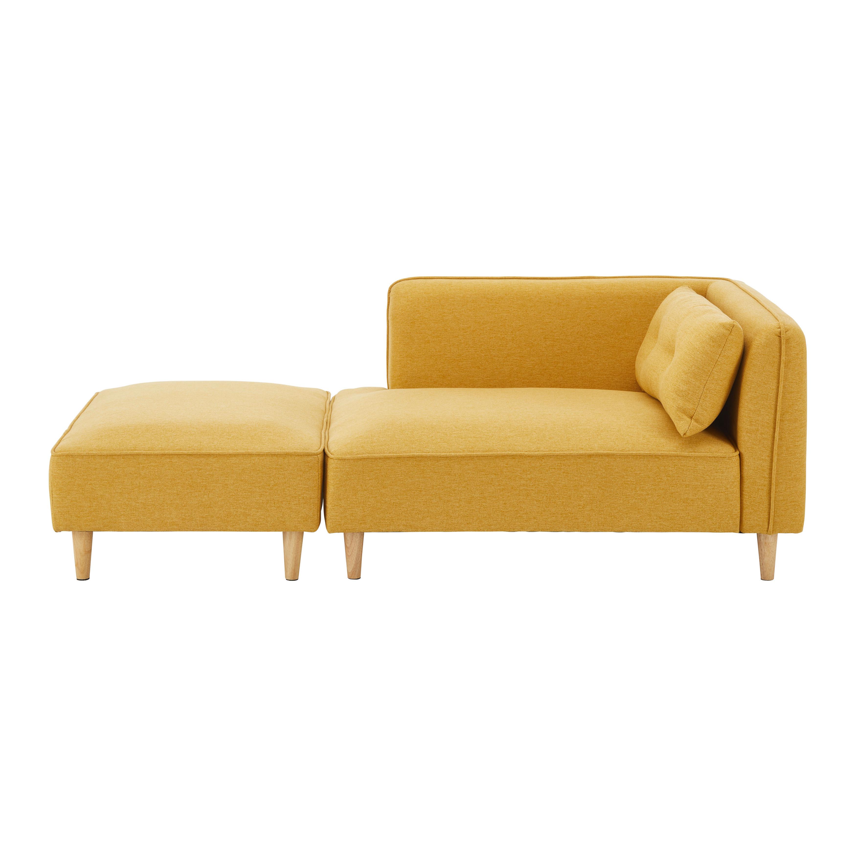 Modulární pohovka FANNY, žlutá - přírodní barvy/žlutá, Moderní, dřevo/textil (154/55/73cm) - Bessagi Home