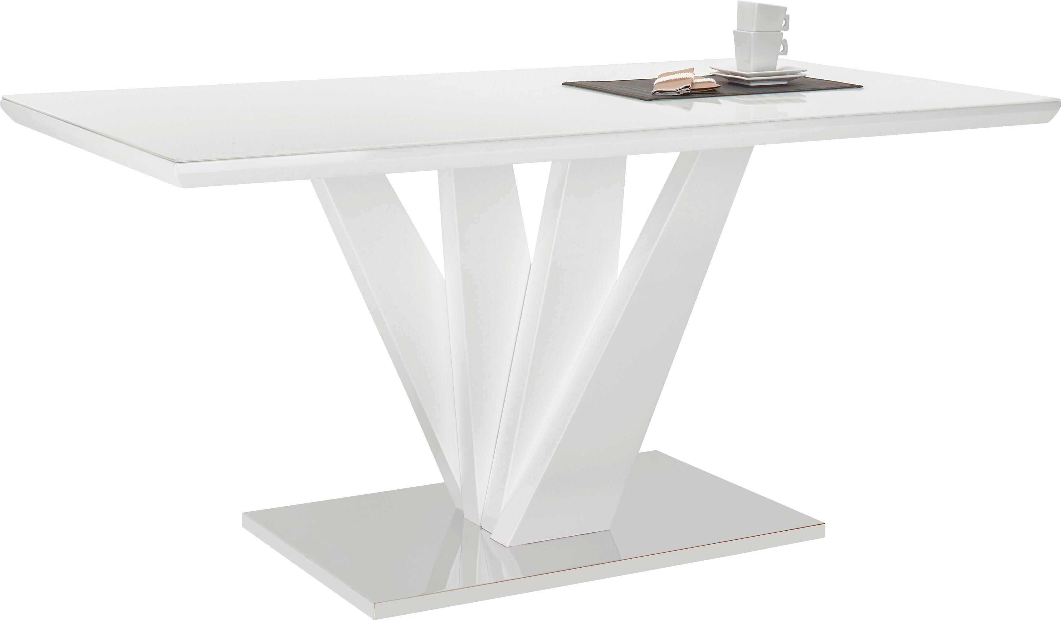 Jídelní stůl SAMUEL bílá VL 160x90cm - bílá/barvy nerez oceli, Moderní, kov/kompozitní dřevo (160/76/90cm) - Mömax
