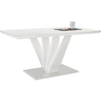 Jídelní stůl SAMUEL bílá VL 160x90cm - bílá/barvy nerez oceli, Moderní, kov/kompozitní dřevo (160/76/90cm) - Mömax