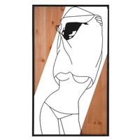 Wanddeko Strip B Iron Naturfarben, Schwarz B: 50 cm - Schwarz/Naturfarben, Basics, Holzwerkstoff/Metall (50/90/2cm)