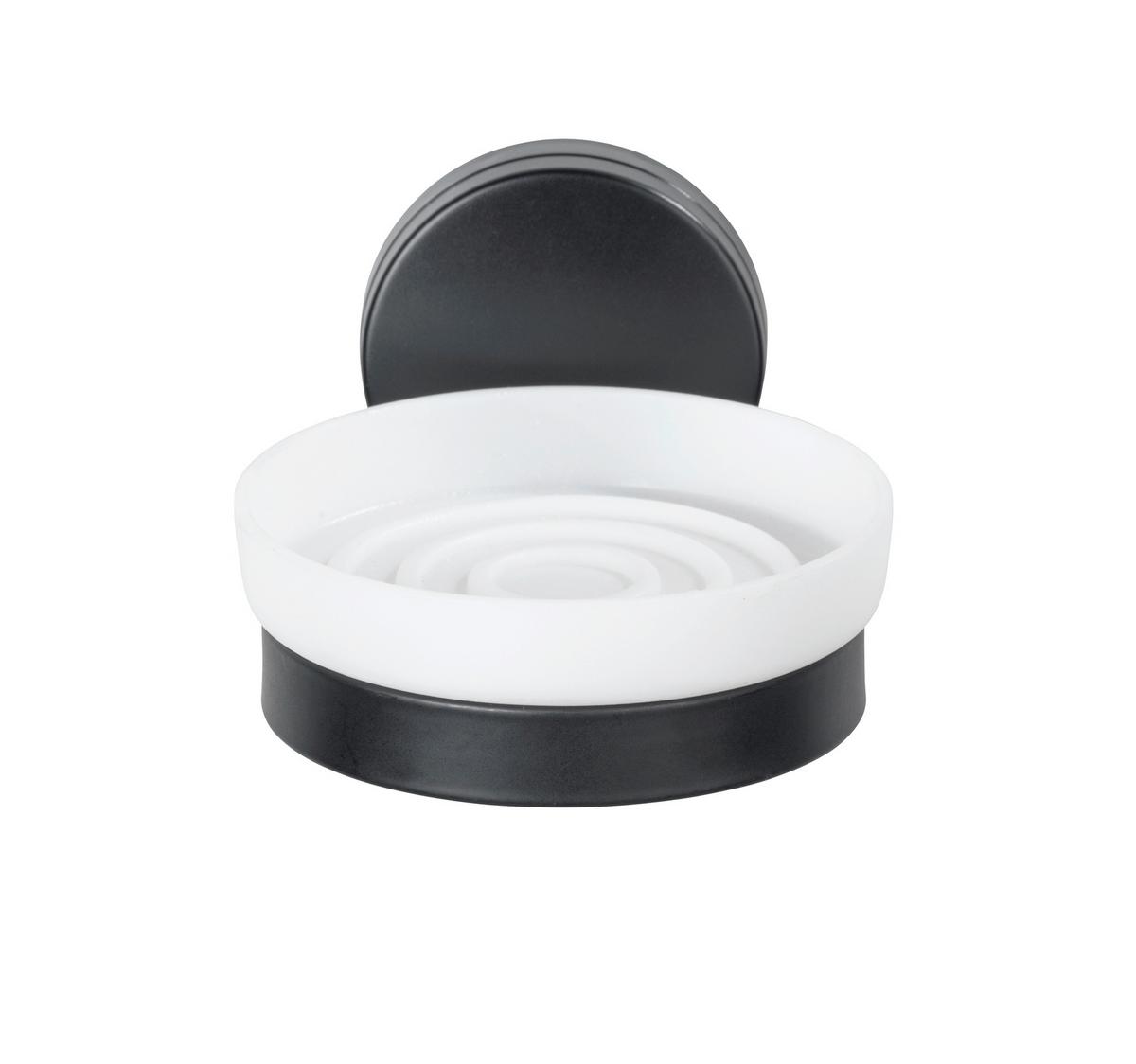 Seifenschale Static Loc Plus Pavia 24897100 - Schwarz/Weiß, MODERN, Metall (10/6,5/12cm) - Wenko