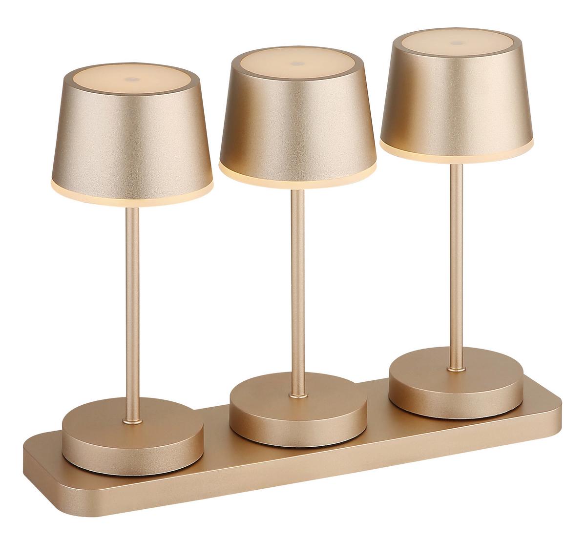 Tischleuchte, Opal/Champagner Kunststoff, 230V - Champagner/Opal, Design, Kunststoff/Metall (8,3/20cm) - Globo
