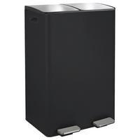 Treteimer Aliya 60l Schwarz Metall Lbh: 45x30x71 - Schwarz, Basics, Kunststoff/Metall (45/30/71cm) - Spirella