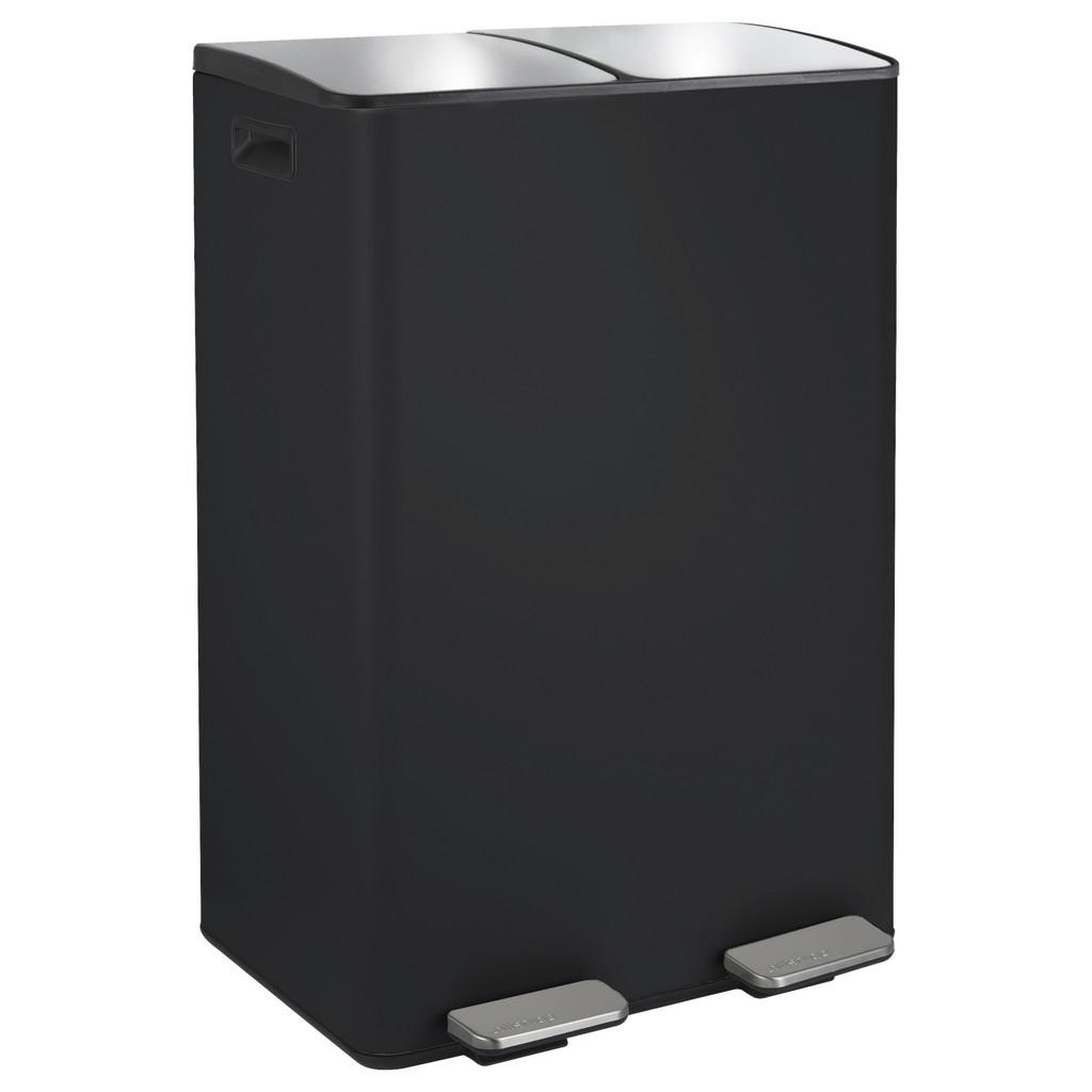 Treteimer Aliya 60l Schwarz Metall LxBxH: 45x30x71